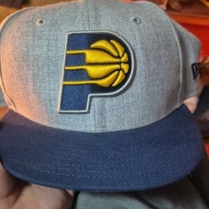 New Era Gray and Blue Hat with Yellow Logo